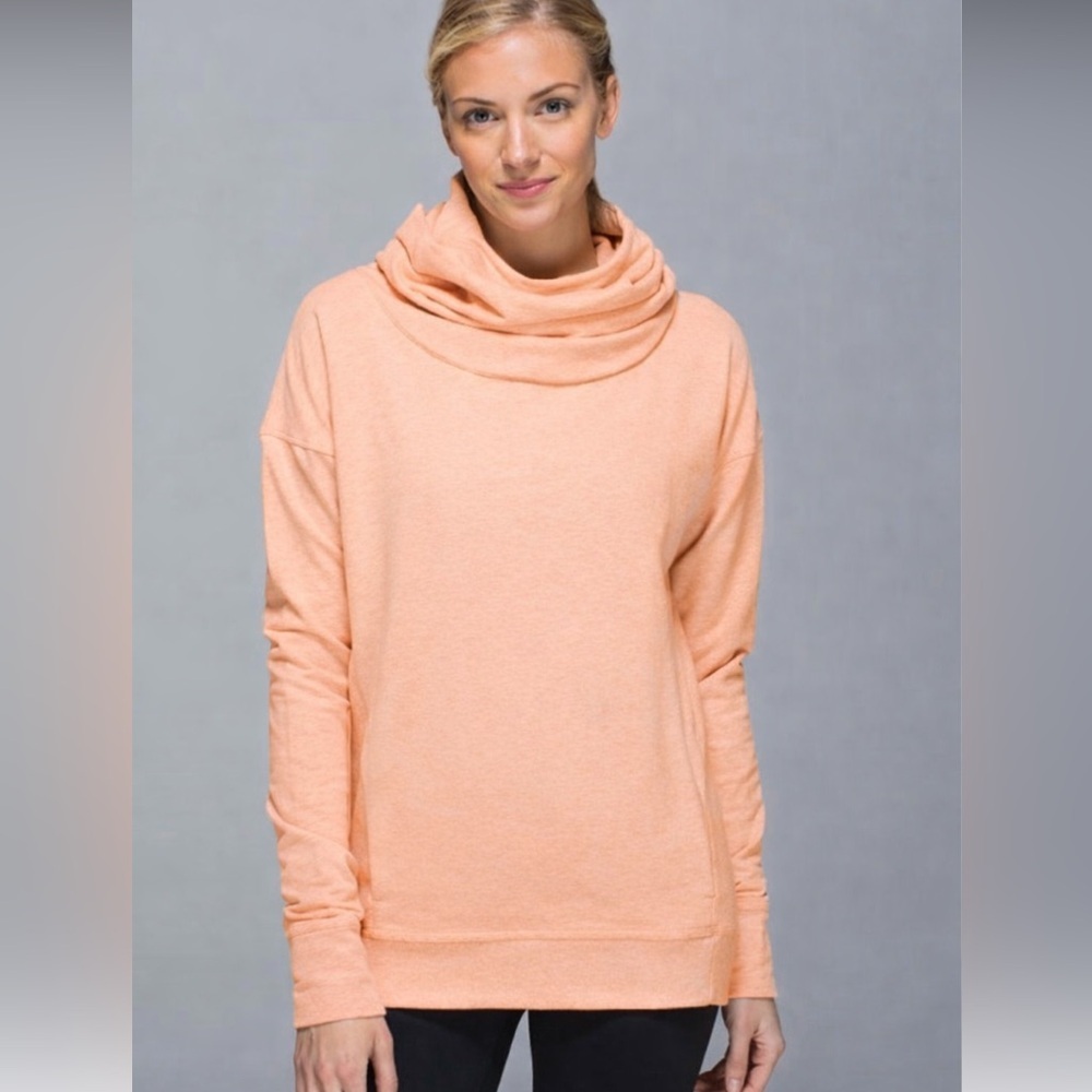 Lululemon Stress Less Hoodie Pockets Cowl Hood Lightweight Terry Stretch Top 8 - Picture 6 of 16